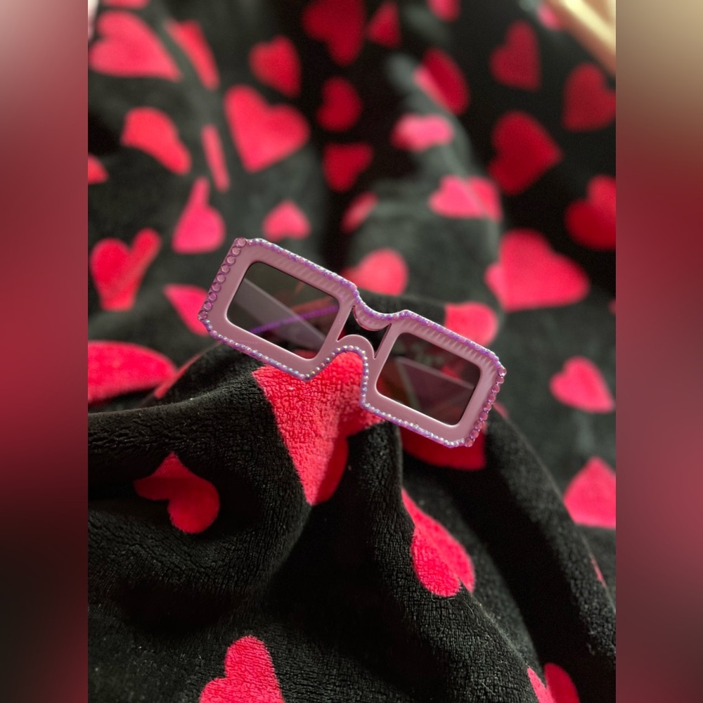 Purple Hand Placed Rhinestone Shades.